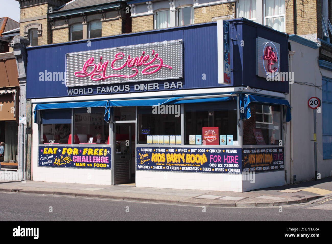 Big Ernie's American Diner Bar Portsmouth UK Stock Photo