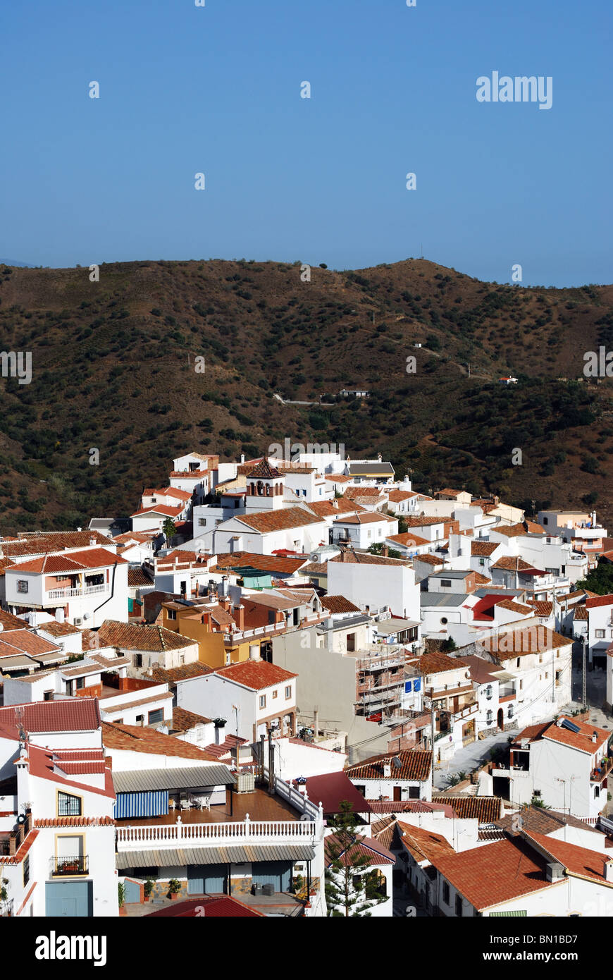 Whitewashed village (pueblo blanco), Moclinejo, Costa del Sol, Malaga Province, Andalucia, Spain, Western Europe. Stock Photo