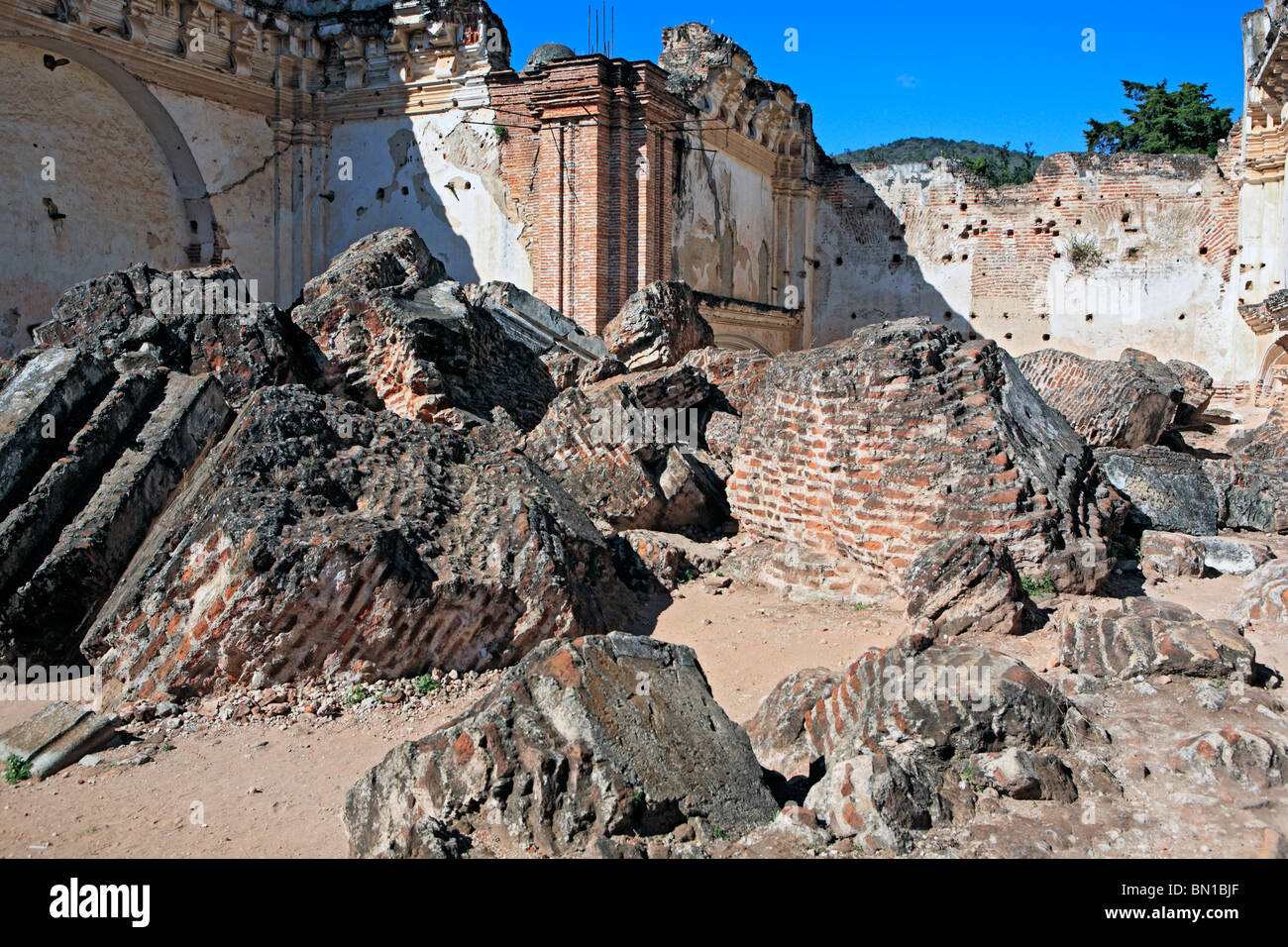 Monastery and church La Recolleccion (Colegio de Cristo Crucificado) (1717), Antigua Guatemala, Guatemala Stock Photo