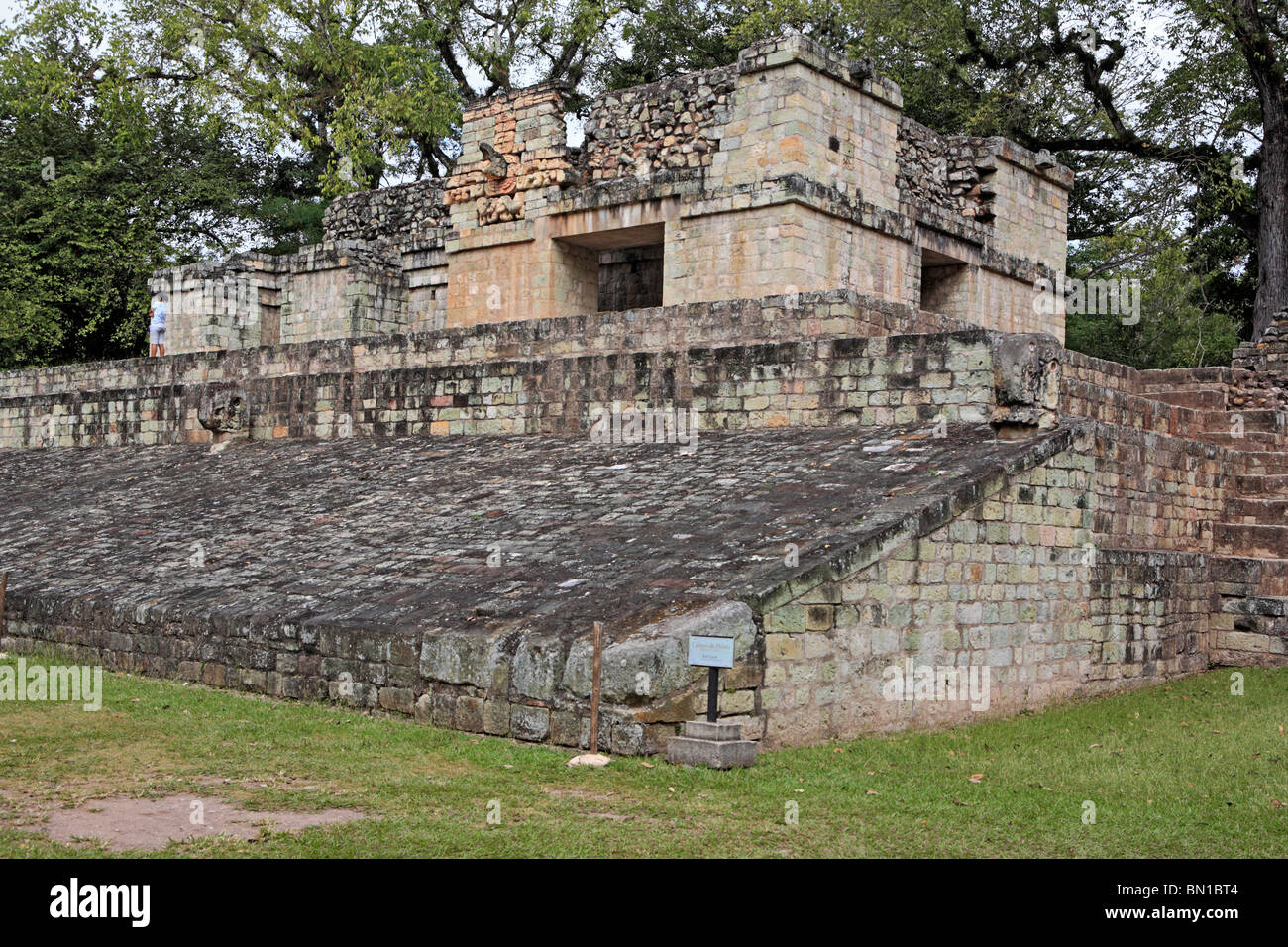 Maya ruins, Ball court, Copan (Honrduras), Guatemala Stock Photo
