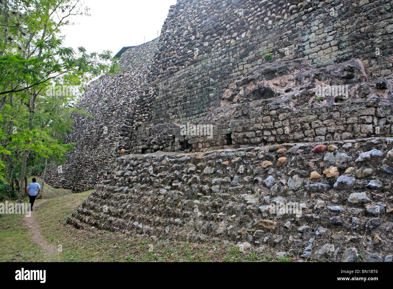 Maya ruins, rear of Temples 22 & 26, Copan (Honrduras), Guatemala Stock Photo