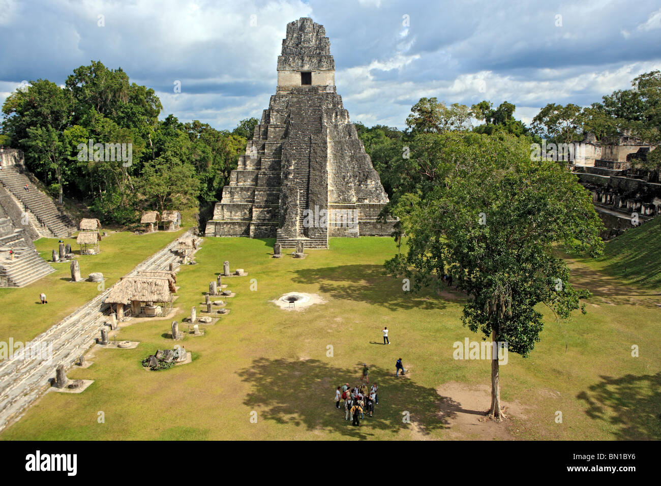 Temple I, Maya ruins of Tikal, near Flores, Guatemala Stock Photo