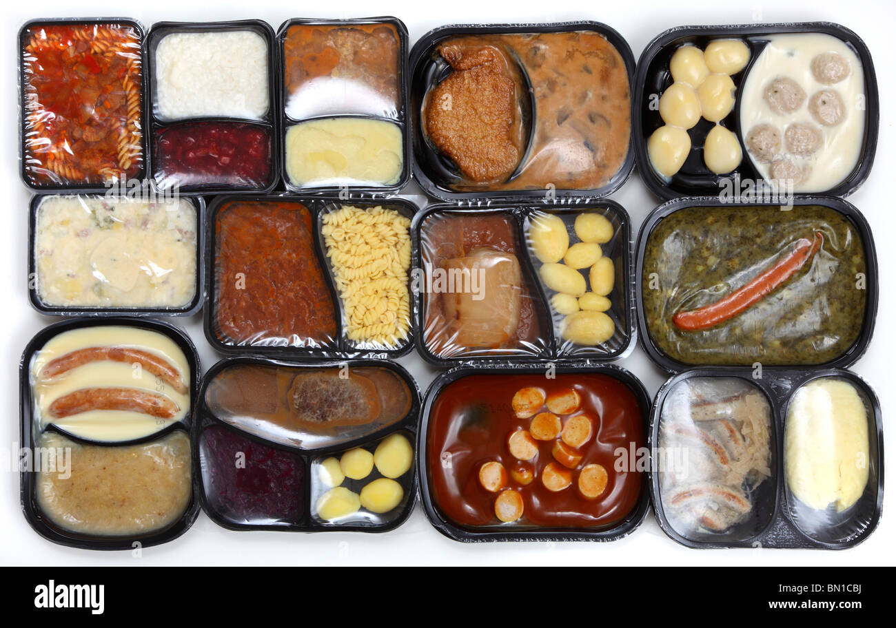 Selection of readytoserve meals. The costumer just have to heat the
