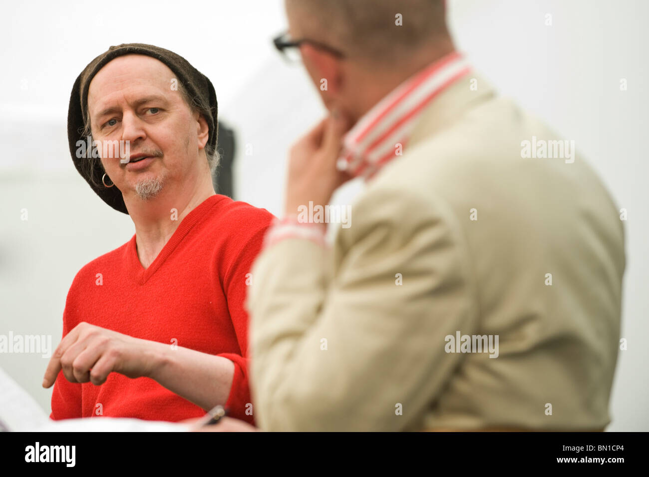 Rock music journalist Nick Kent pictured in conversation at Hay ...