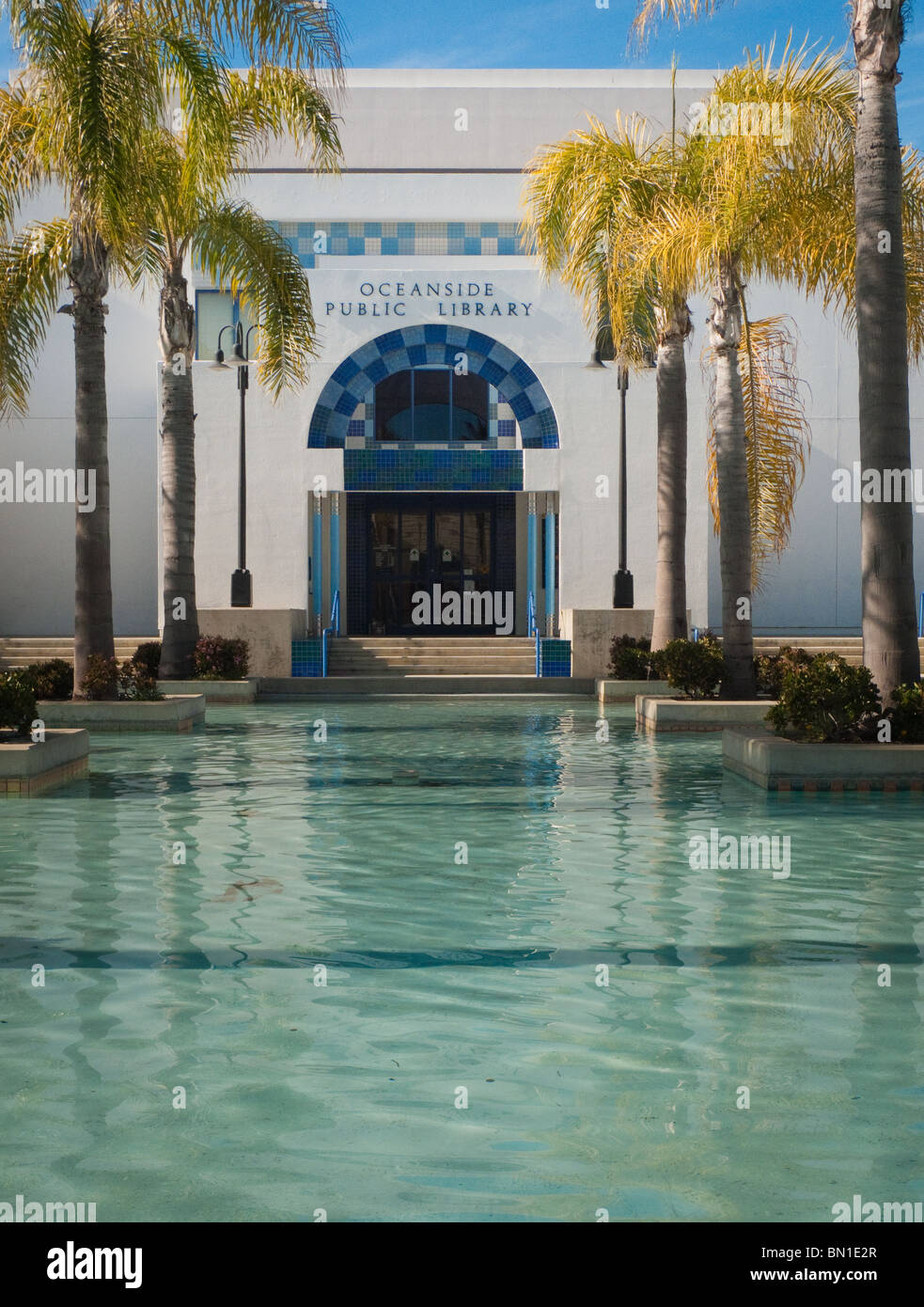 Oceanside public library building  Oceanside, California, USA. - Stock Image