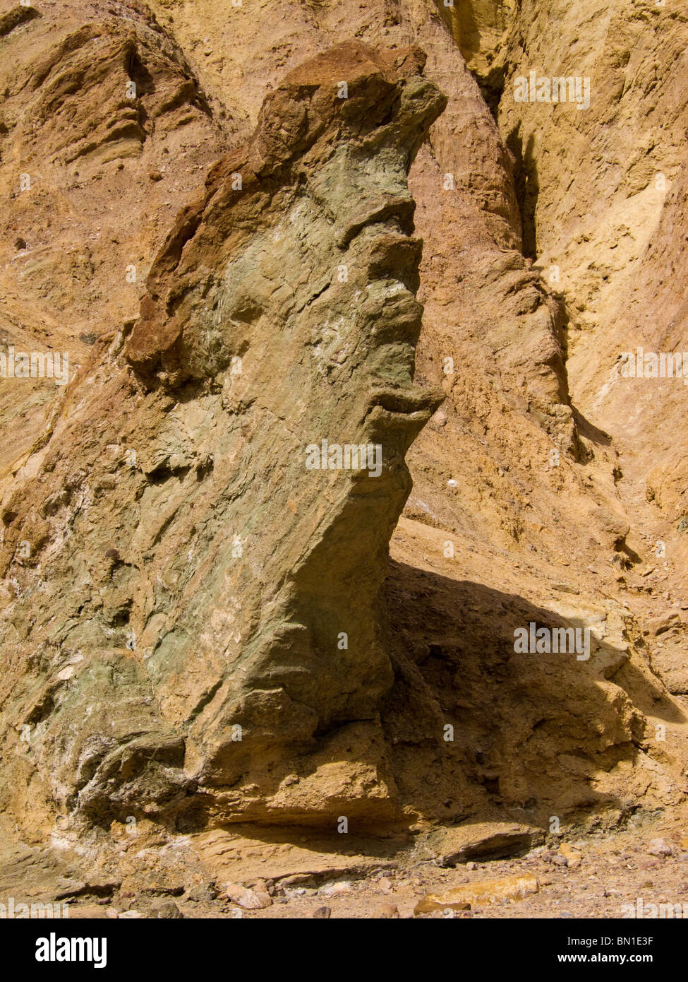 Unusual rock formation in Golden Canyon, Death Valley National Park, California, USA. - Stock Image