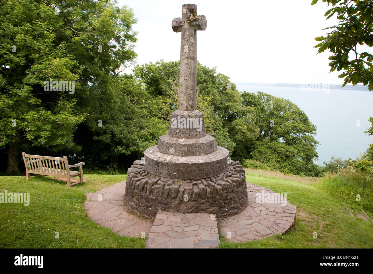 Celtic Cross, Clovelly, Devon, England, Great Britain Stock Photo