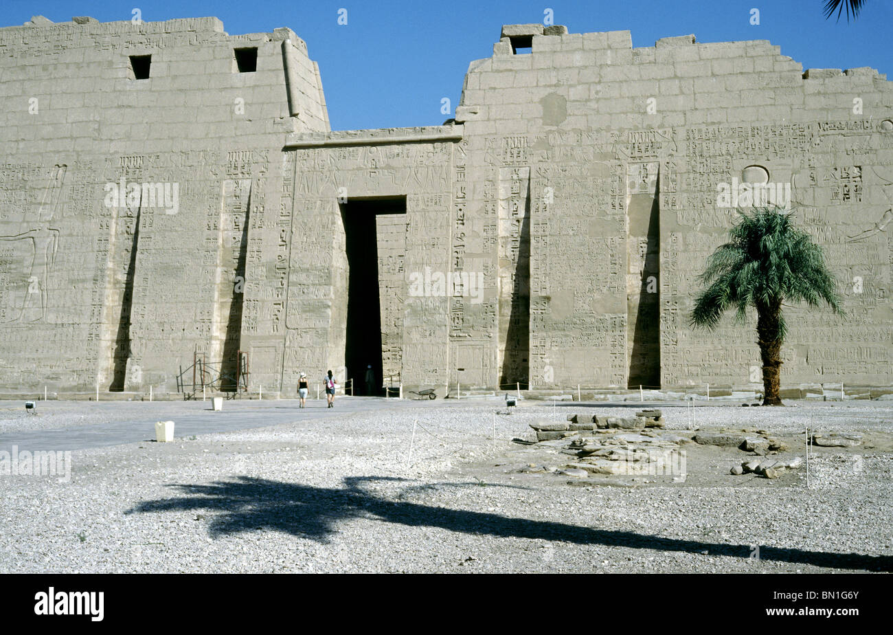 First Pylon of Medinet Habu, the Mortuary Temple of Ramesses III, at ...