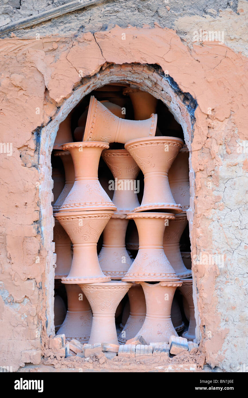 Pottery oven, pottery is an ancient craft in north-east Thailand. Farmers use it as extra income beside rice farming. Stock Photo