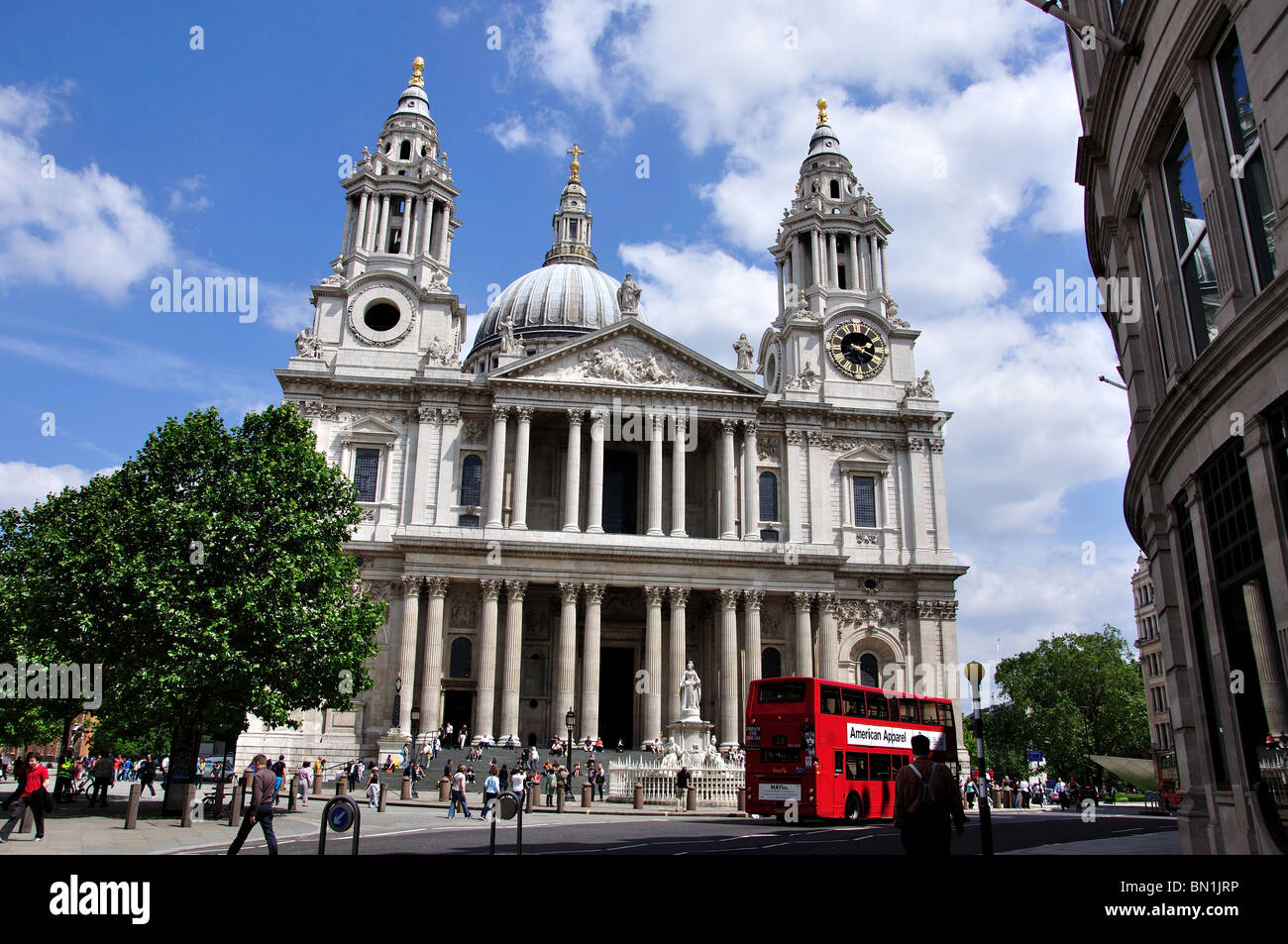 Great West Door, St.Paul's Cathedral, Ludgate Hill, City of London, London, England, United Kingdom Stock Photo
