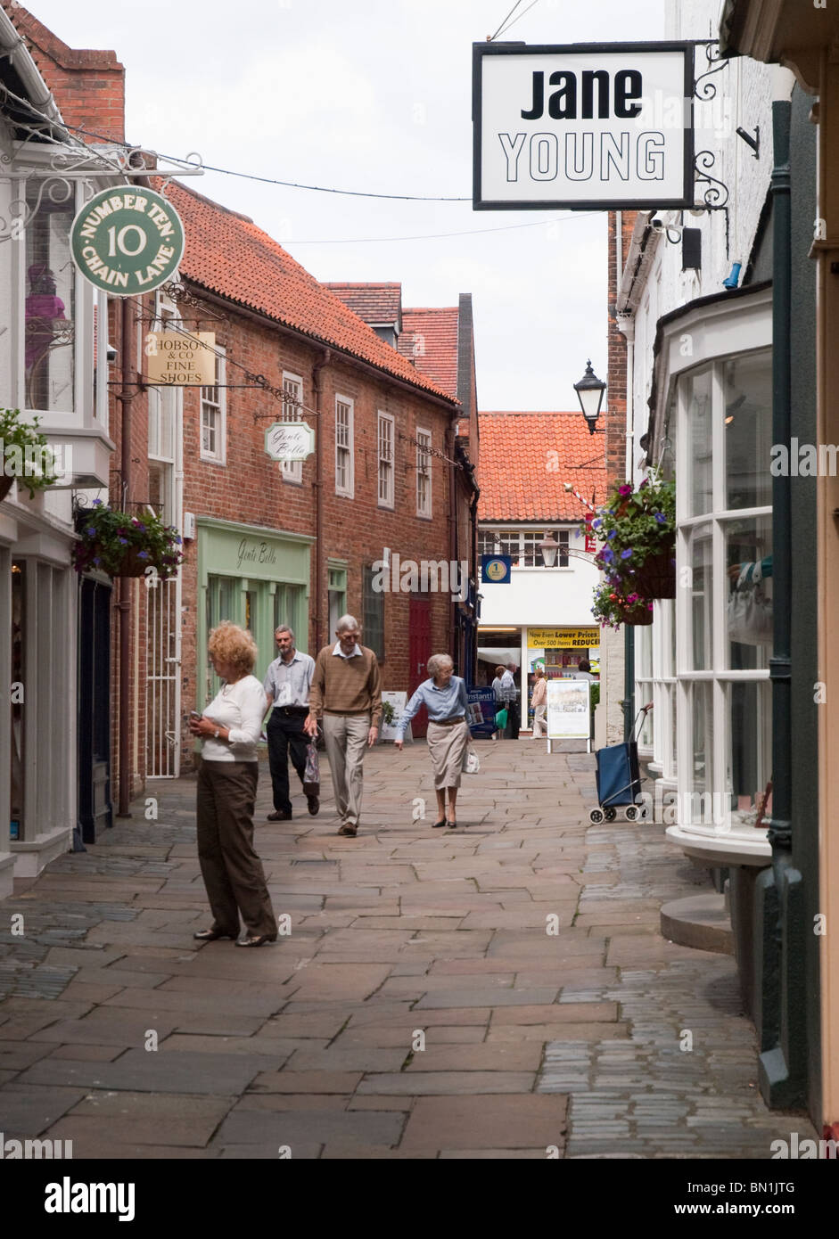 A shopping street in Newark on Trent, Nottinghamshire England UK Stock Photo
