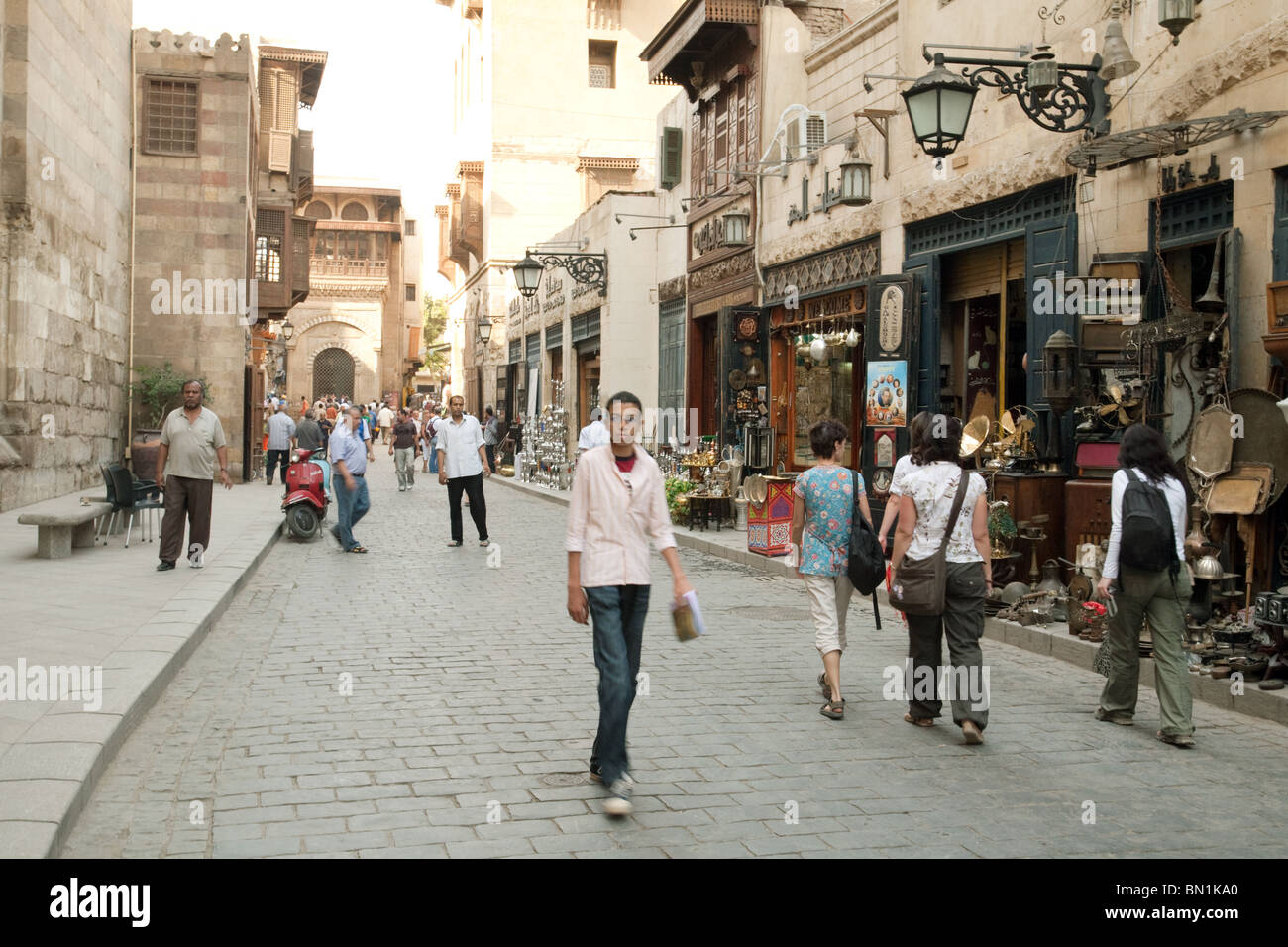 Street scene in Cairo's Khan al Khalili market, the Islamic quarter, cairo Egypt Africa Stock Photo