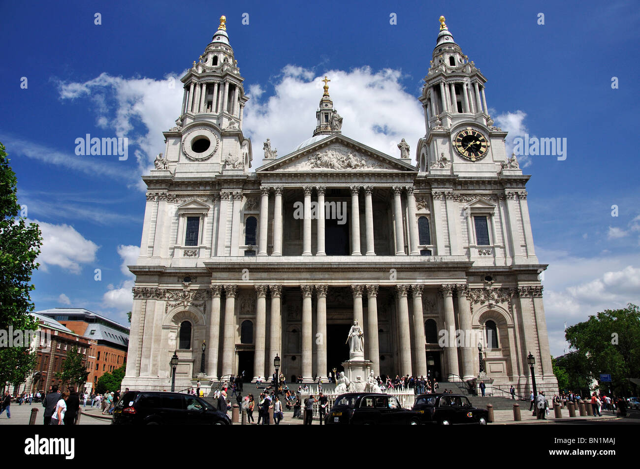 Great West Door, St.Paul's Cathedral, Ludgate Hill, City of London, London, England, United Kingdom Stock Photo