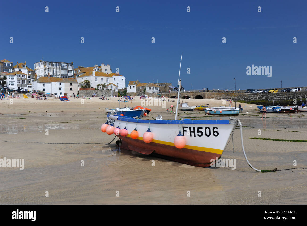 Fishing Boats in St Ives Harbour Cornwall Stock Photo Alamy