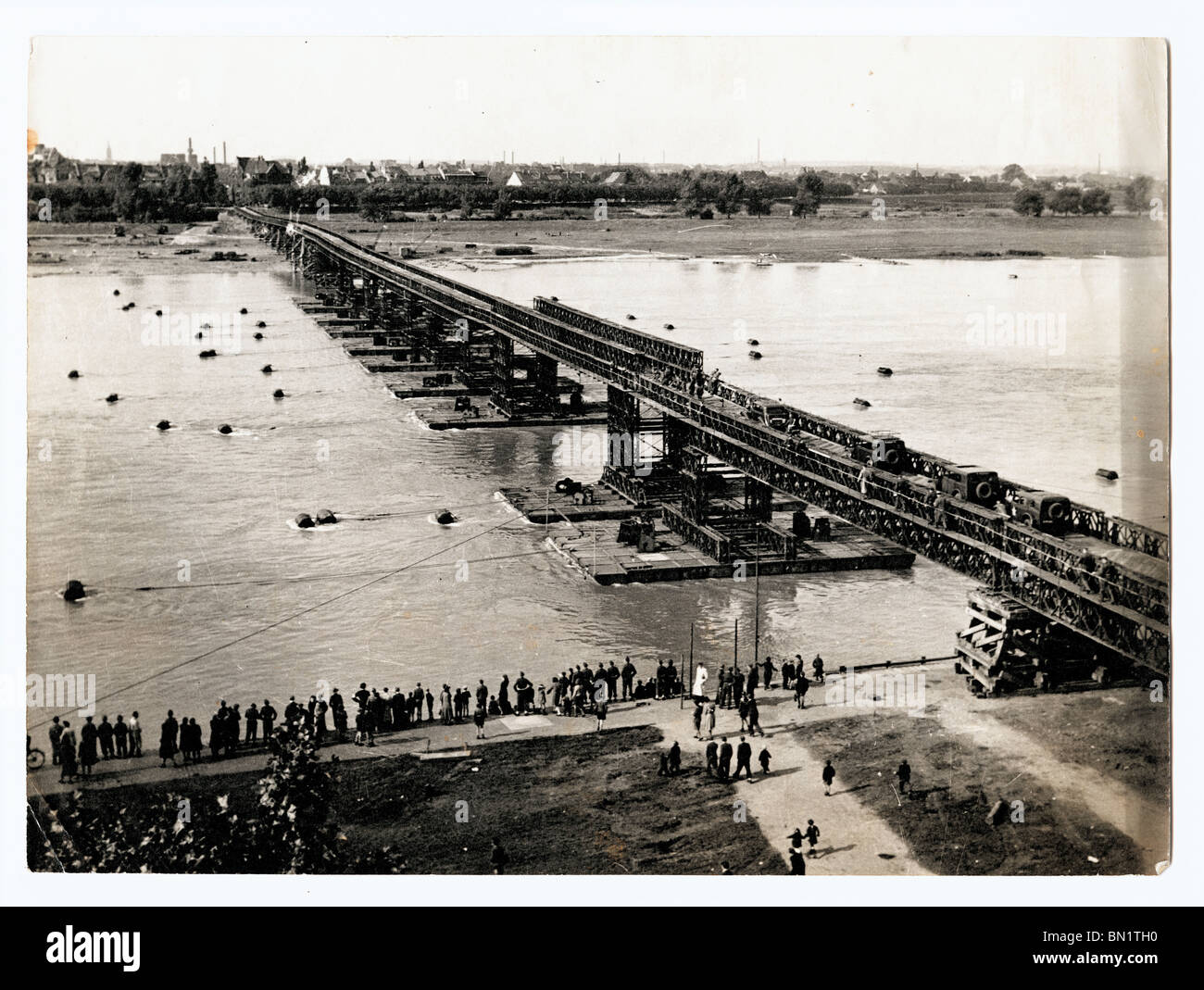 Bridge over the River Rhine, Germany. Stock Photo