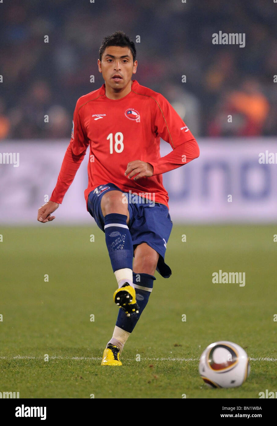 GONZALO JARA CHILE LOFTUS VERSFELD STADIUM  SOUTH AFRICA 25 June 2010 Stock Photo