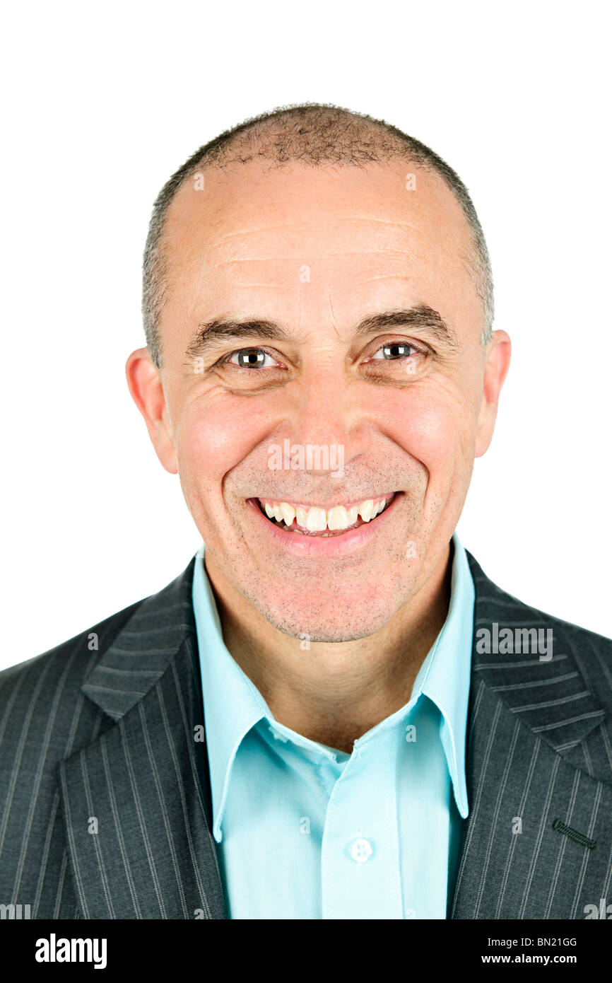 Portrait of smiling businessman isolated on white background Stock ...