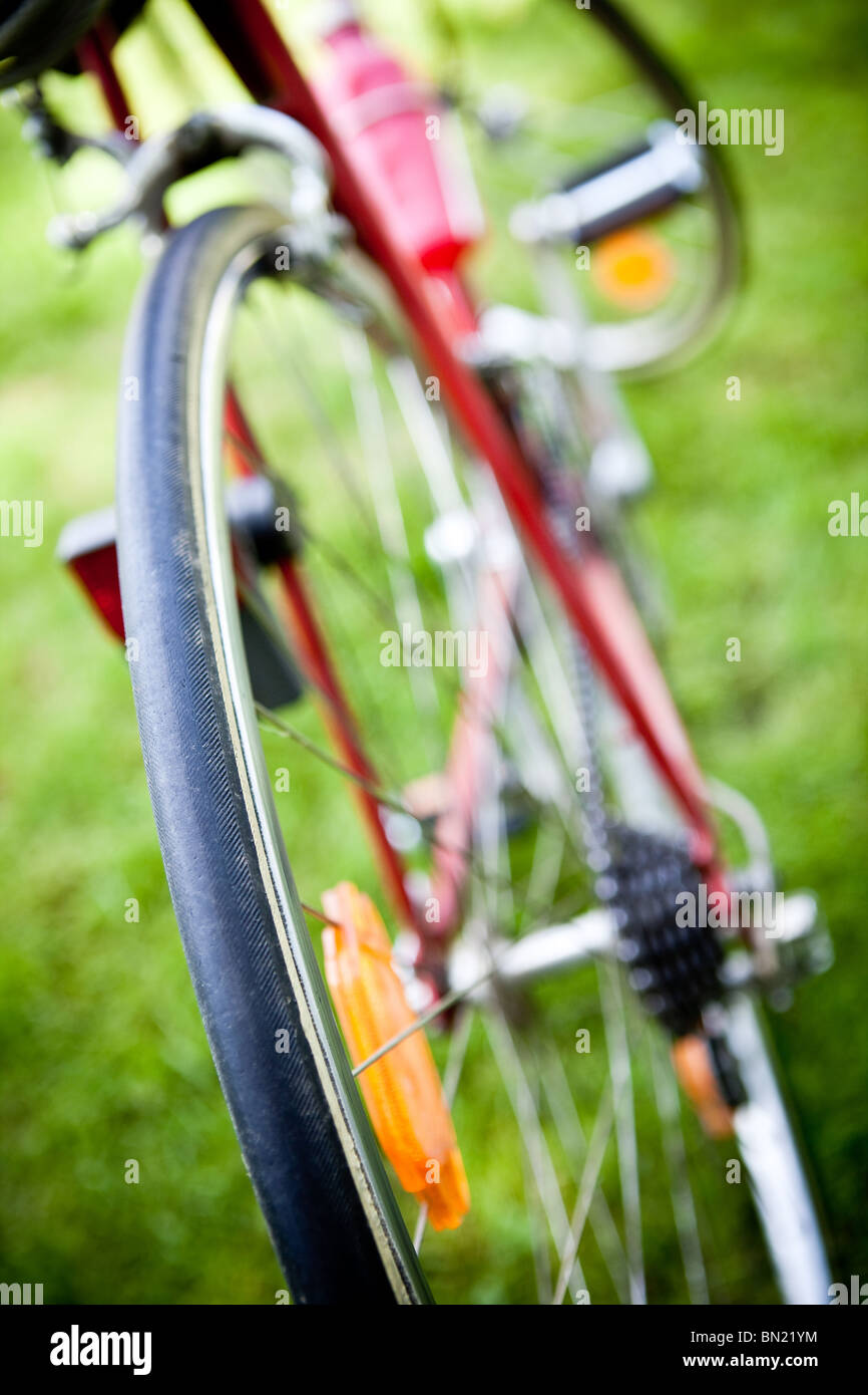 Rear racing bike wheel on the wheel with chain Stock Photo Alamy