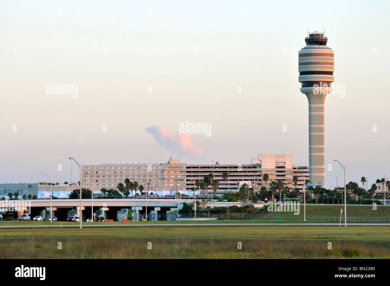 Air traffic control tower at Orlando Florida Stock Photo