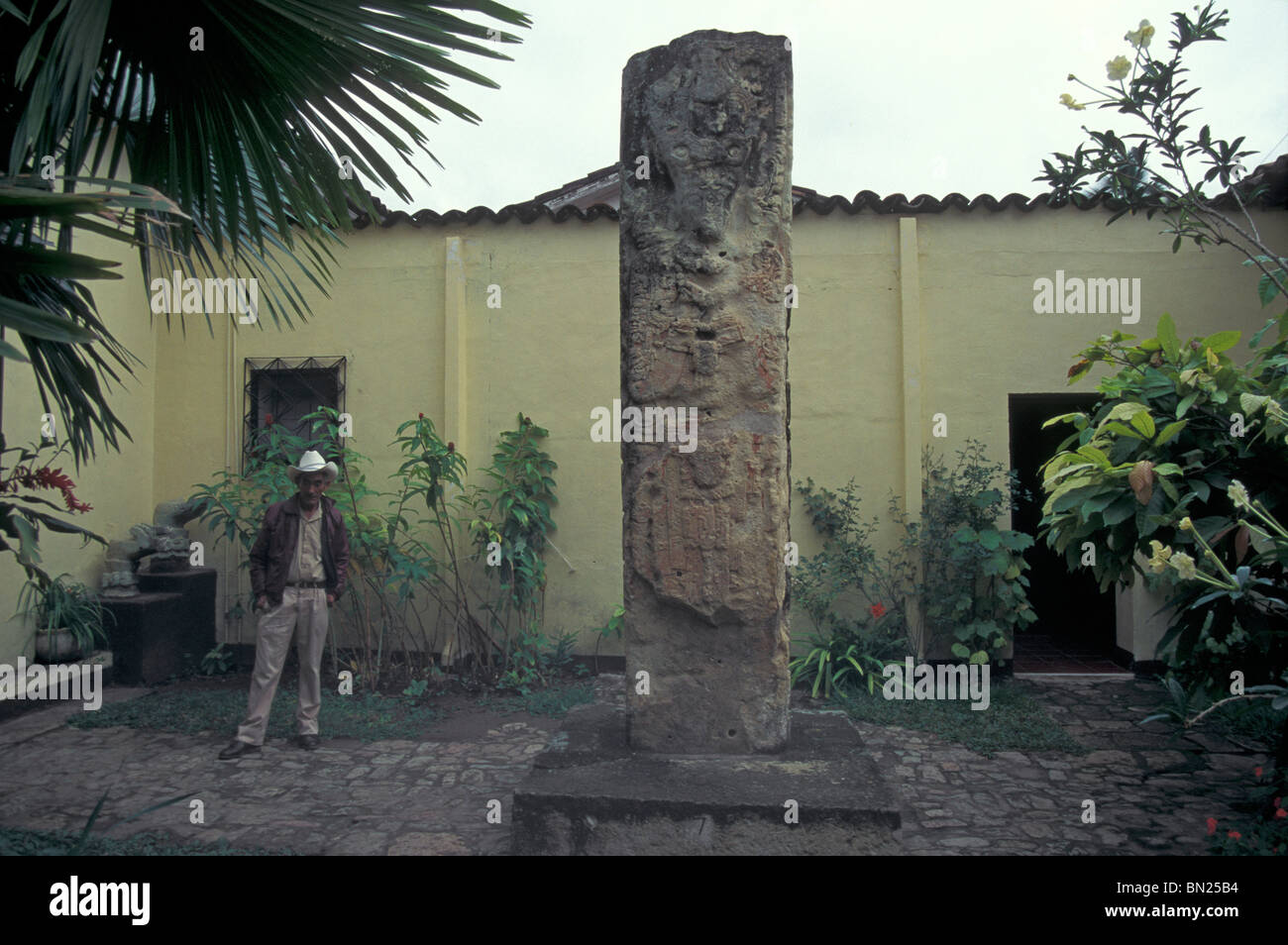 Interior Courtyard Of The Museo De Arqueologia Maya In The Town Of Copan Ruinas Honduras Central America Stock Photo Alamy