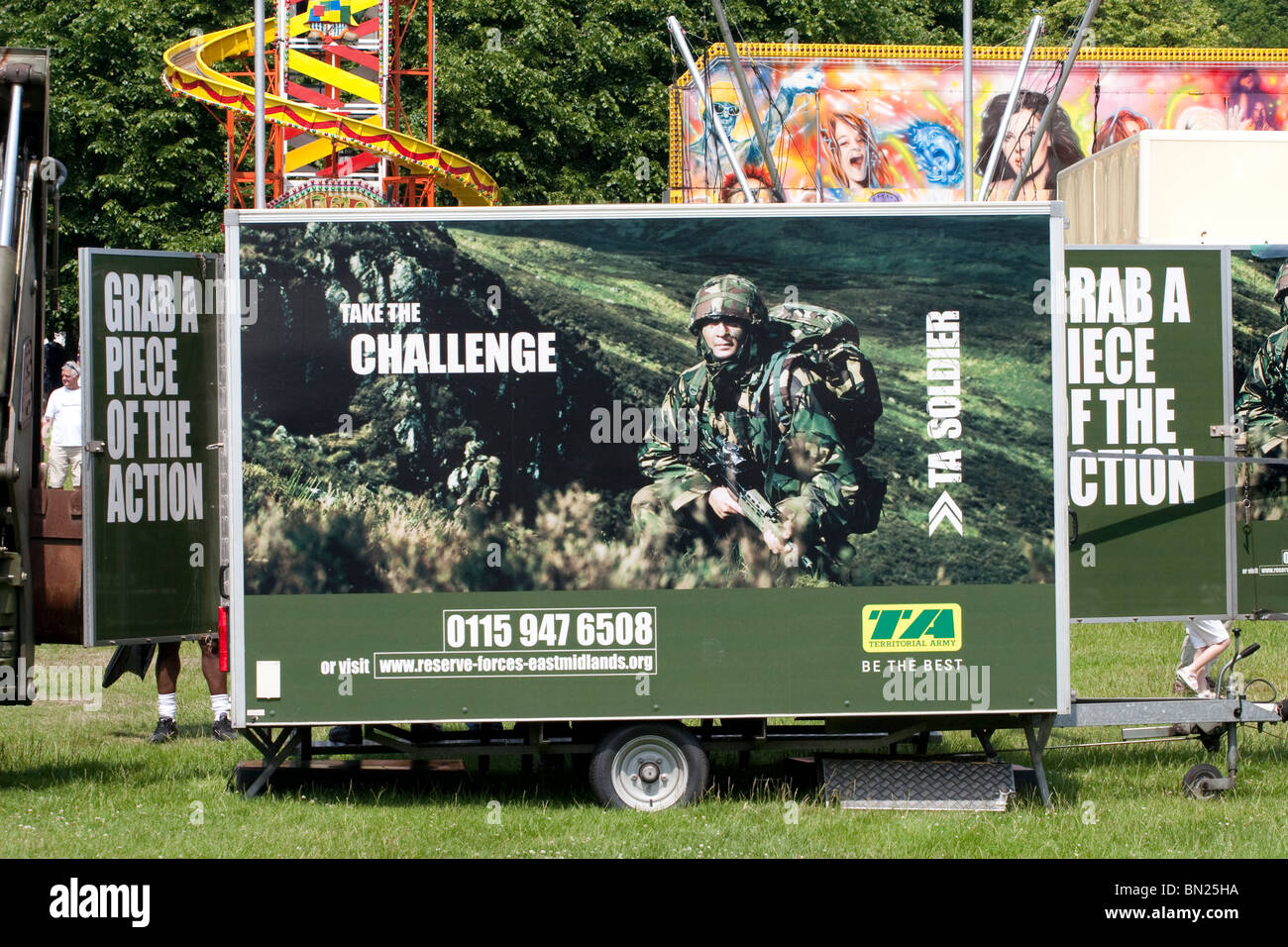 A TA army recruitment center at an Armed Forces Day event Stock Photo
