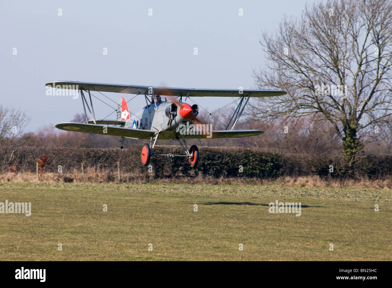 Issacs Fury II K3731 G-RODI landing at Breighton Airfield Stock Photo