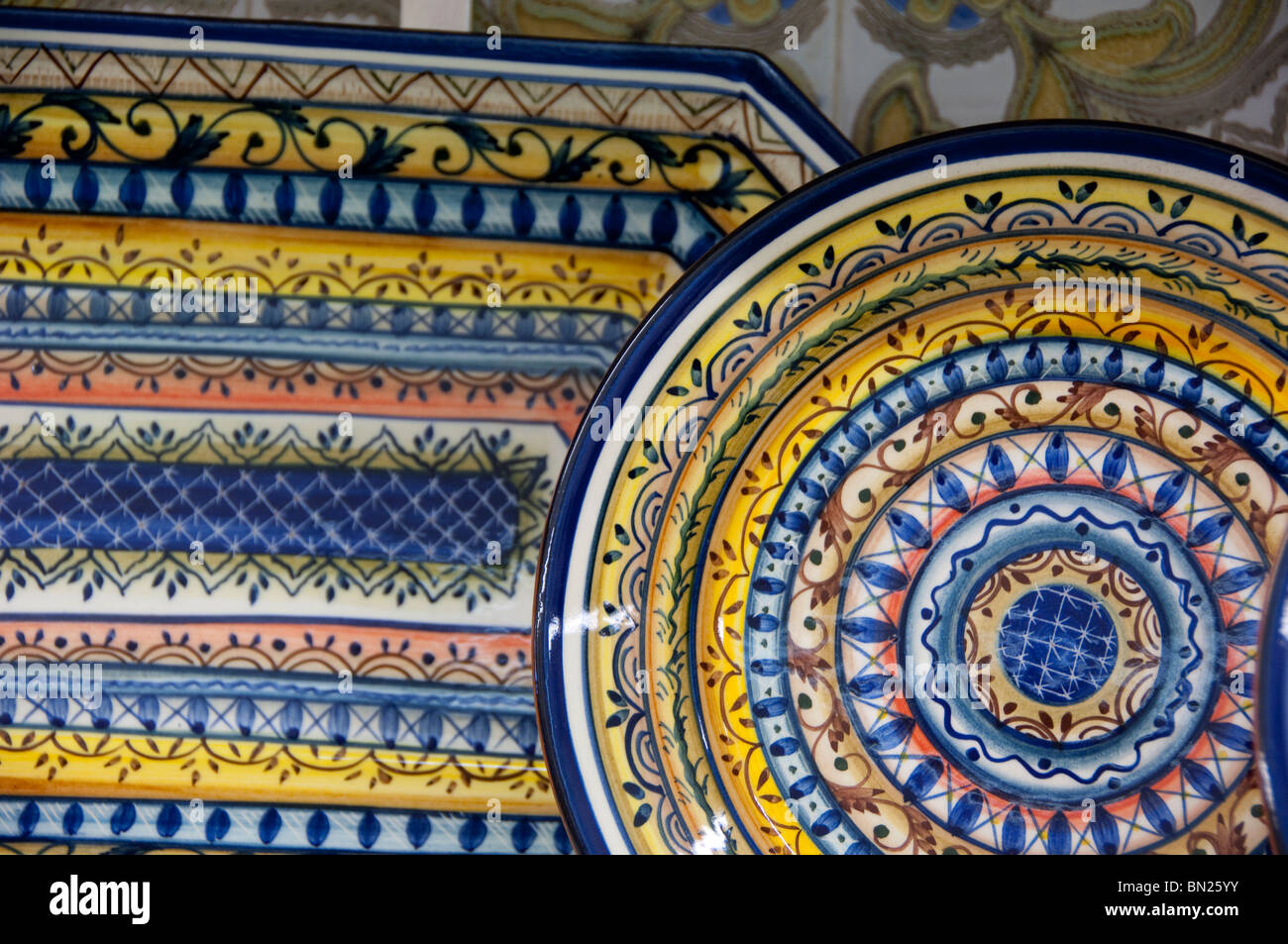 Europe, Portugal, Lisbon (aka Lisboa). Traditional hand painted