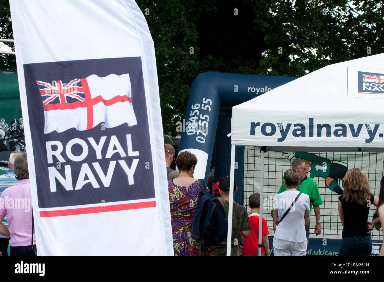 A Royal Navy recruitment tent at an Armed Forces Day Stock Photo