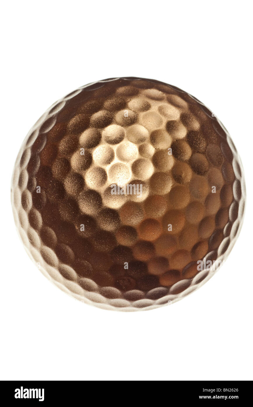 gold golf ball isolated on a pure white background Stock Photo Alamy