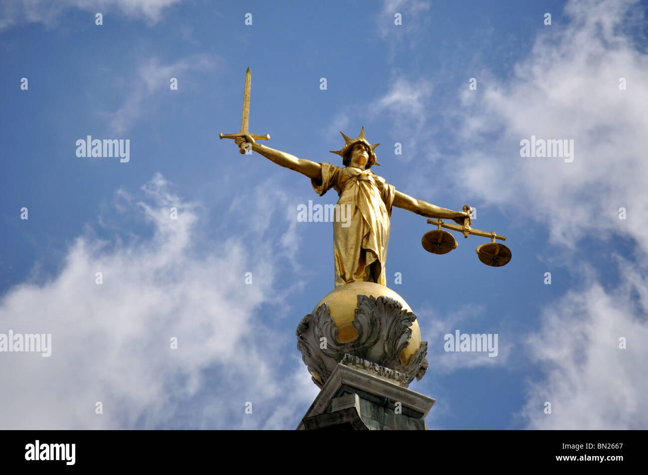 Justice Statue, Law Courts, London Stock Photos & Justice Statue, Law Courts, London Stock
