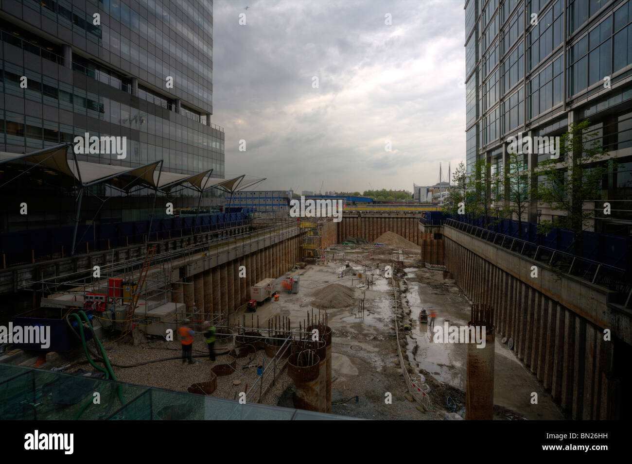 stock image of canary wharf london corporate buildings Stock Photo - Alamy