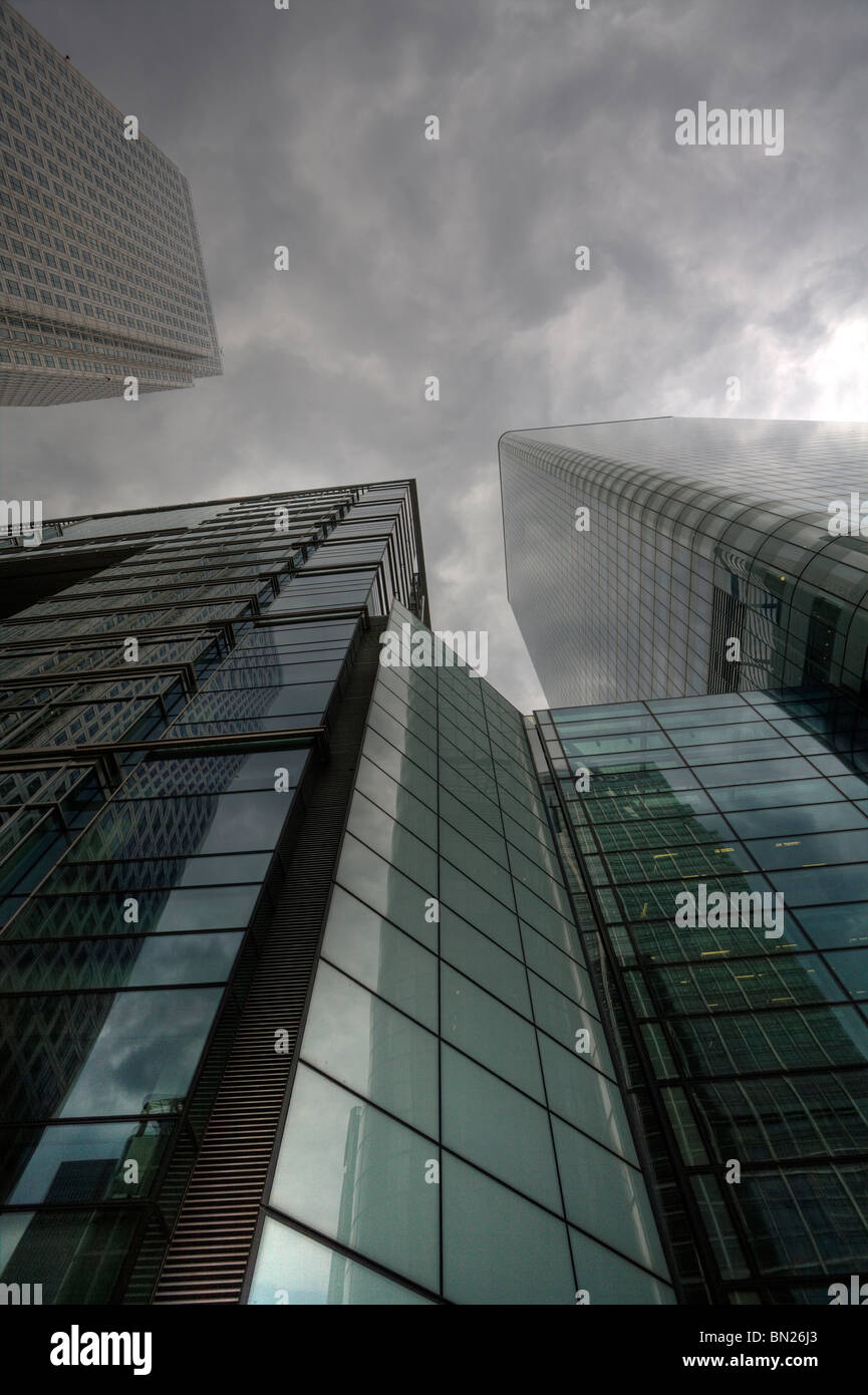 stock image of canary wharf london corporate buildings Stock Photo - Alamy