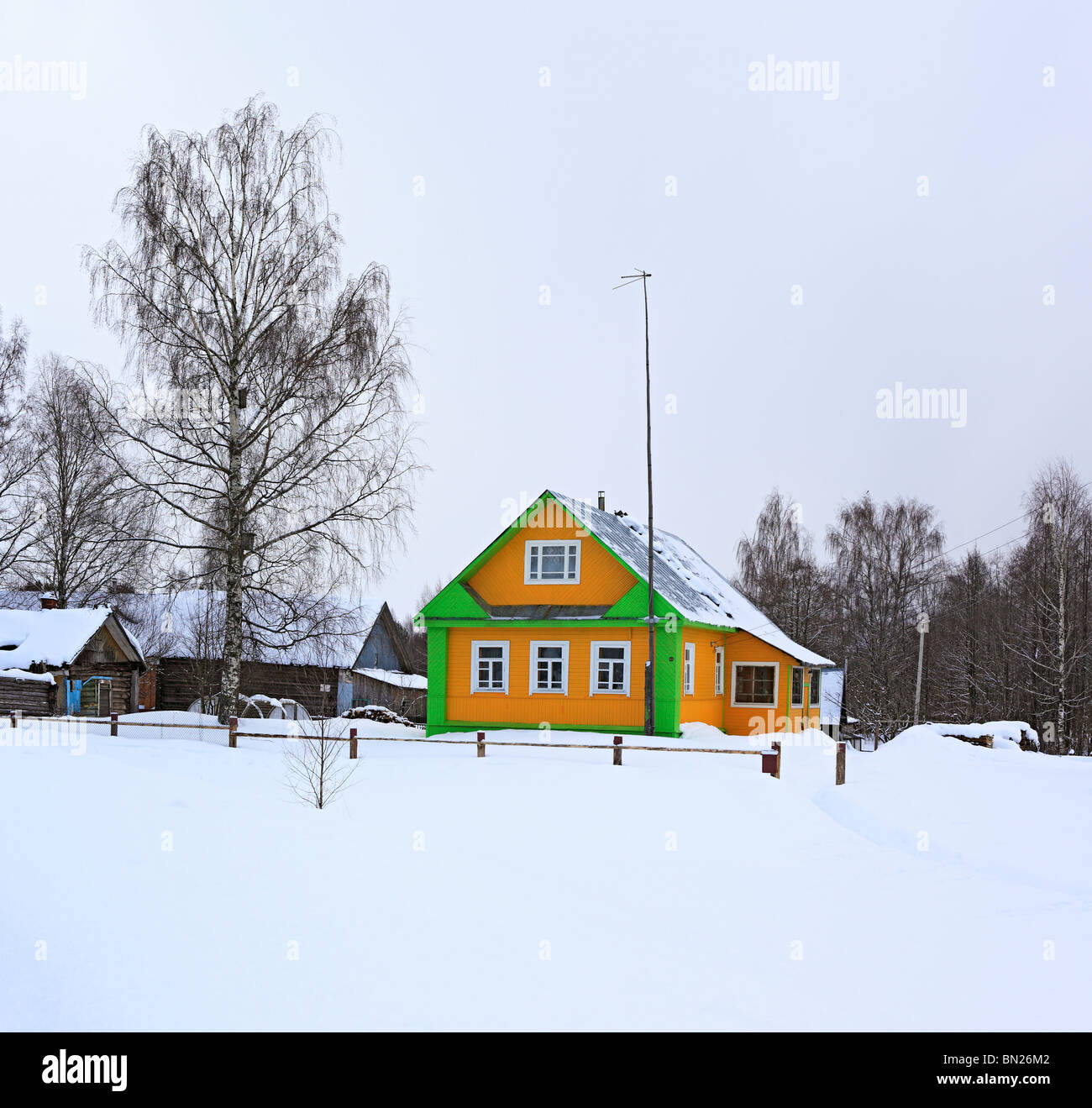 Traditional wooden house, Nelazskoe, Vologda region, Russia Stock Photo
