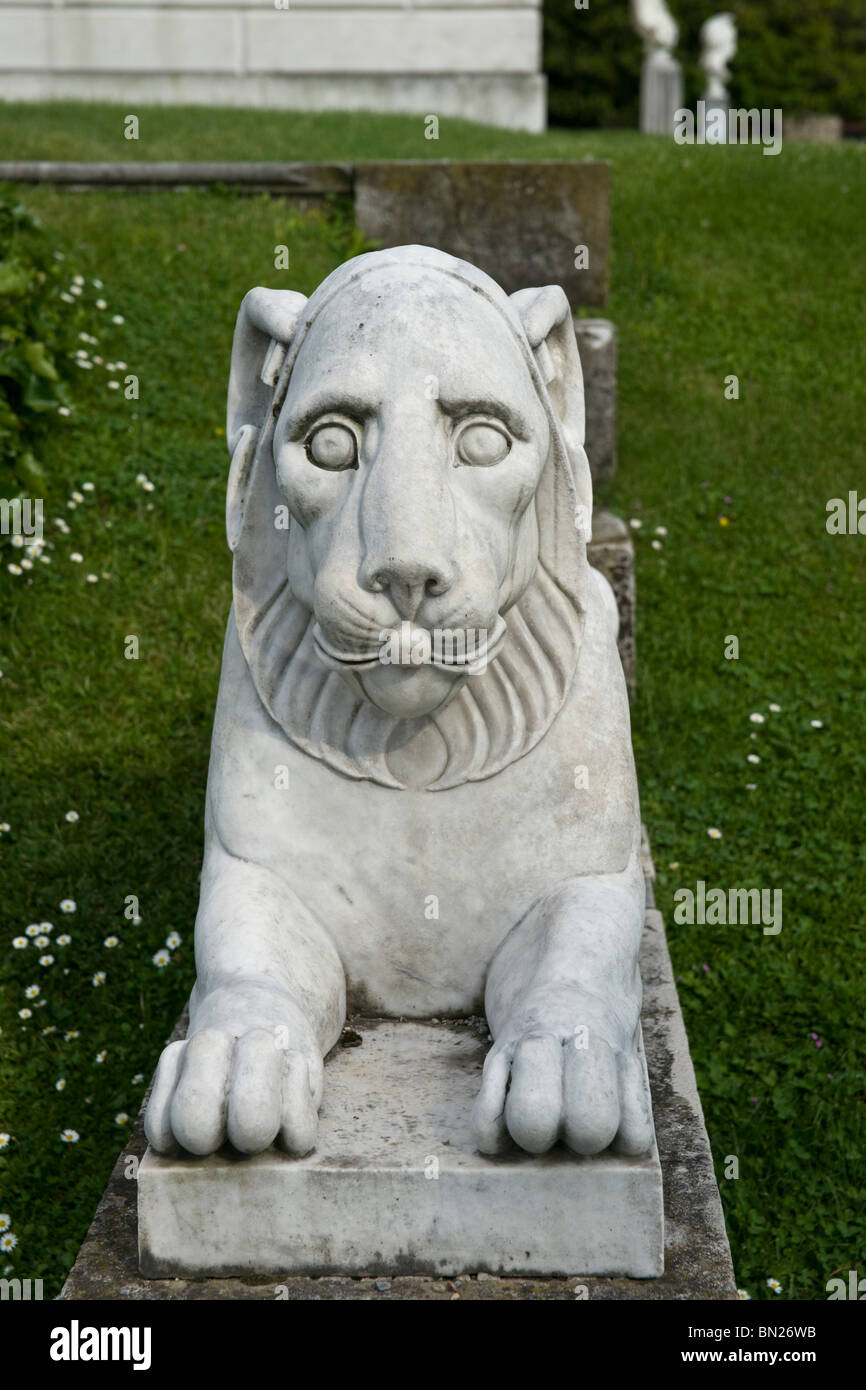 Lion, Gardens of Villa Melzi, Bellagio, Italy Stock Photo
