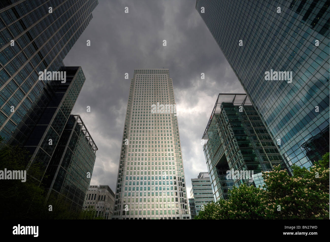 stock image of canary wharf london corporate buildings Stock Photo - Alamy