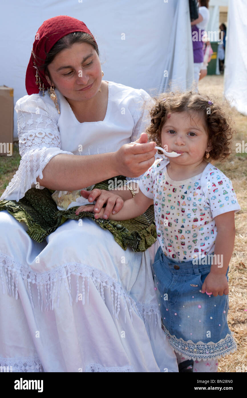 Romani Woman and child, Ireland Stock Photo
