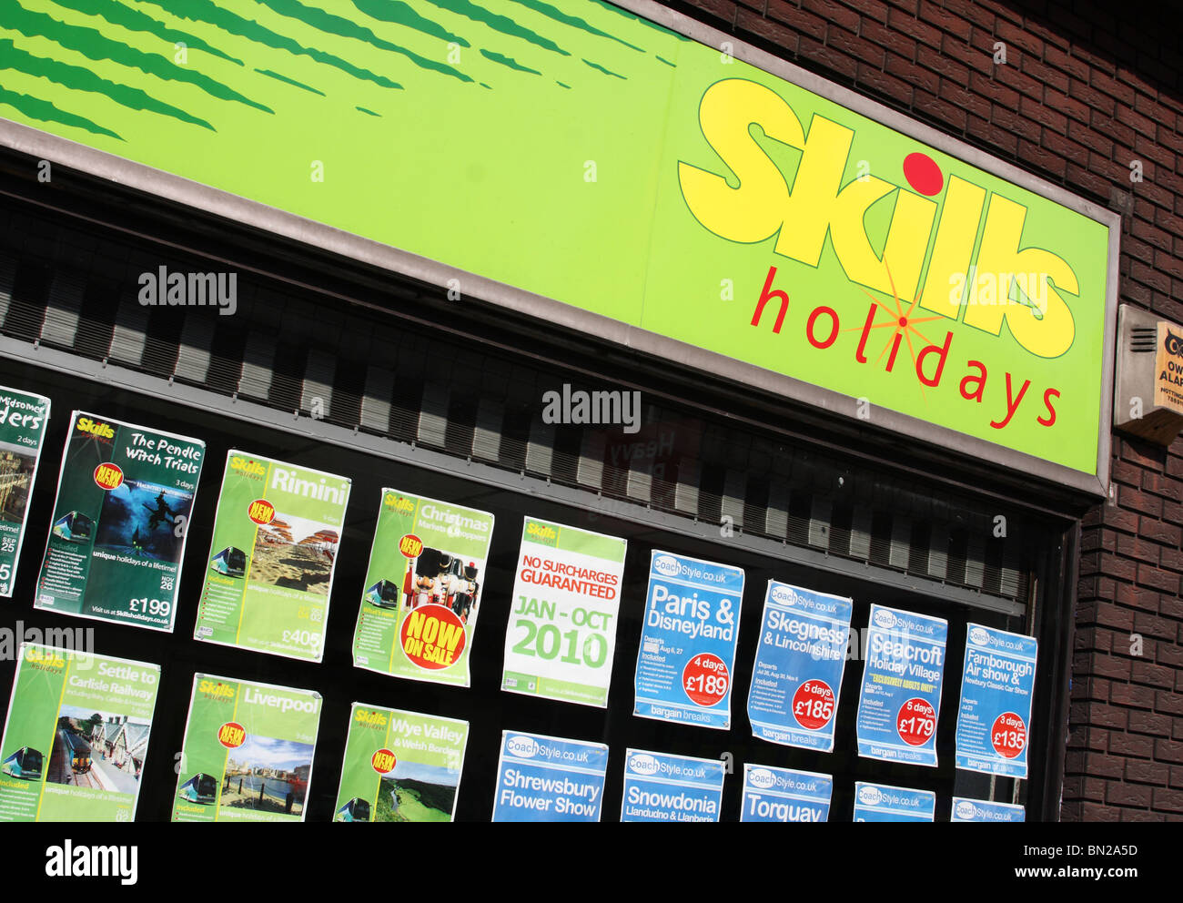 A Skills travel agency in a U.K. city. Stock Photo