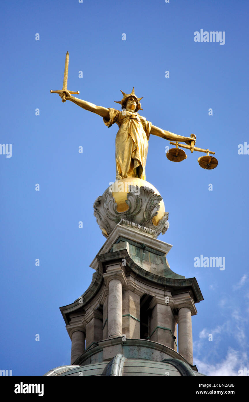 'Lady Justice' Statue, The Central Criminal Court, Old Bailey, City of London, London, England
