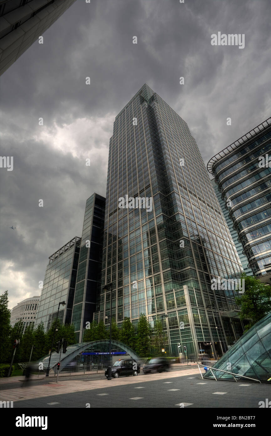 stock image of canary wharf london corporate buildings Stock Photo - Alamy