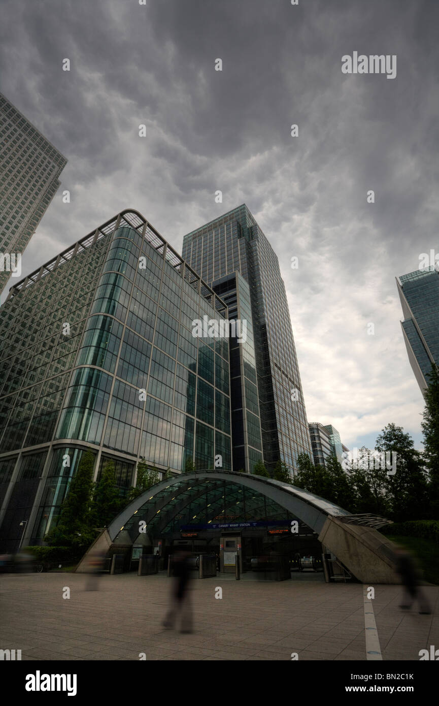 stock image of canary wharf london corporate buildings Stock Photo - Alamy