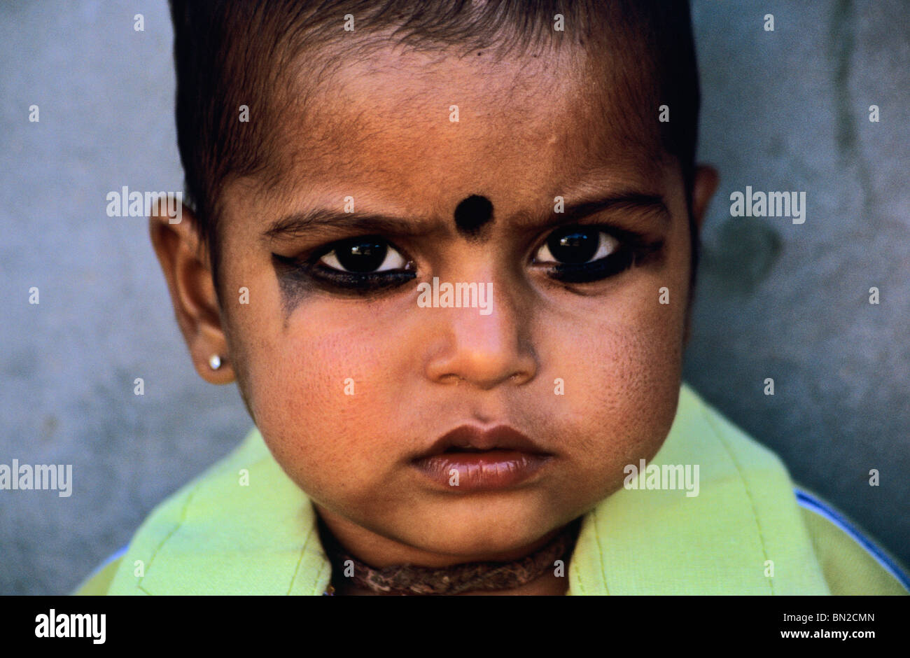 Rajasthani child Aravalli Hills India Stock Photo