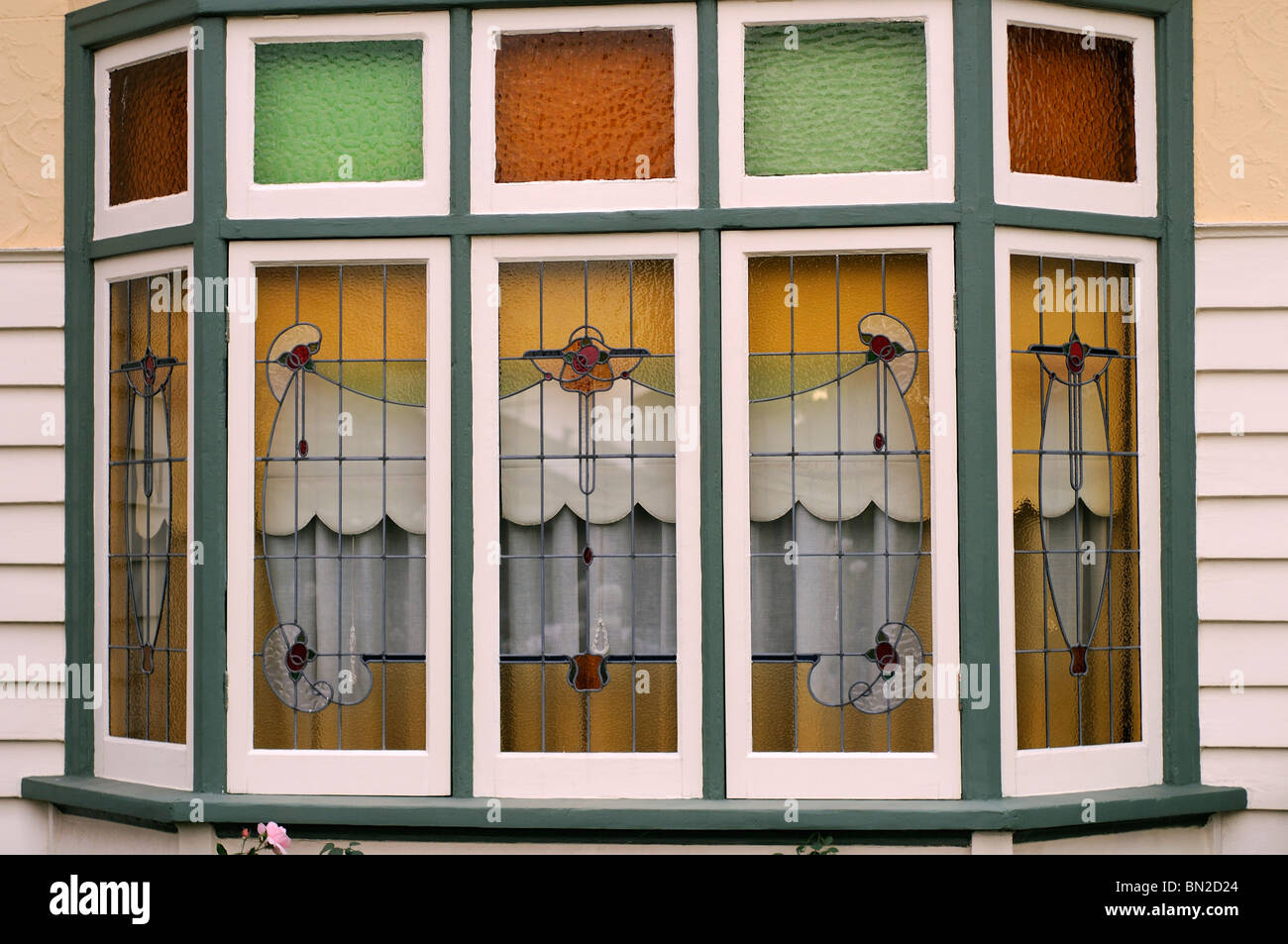 Edwardianstyle bay window, Yarraville, Melbourne, Australia Stock