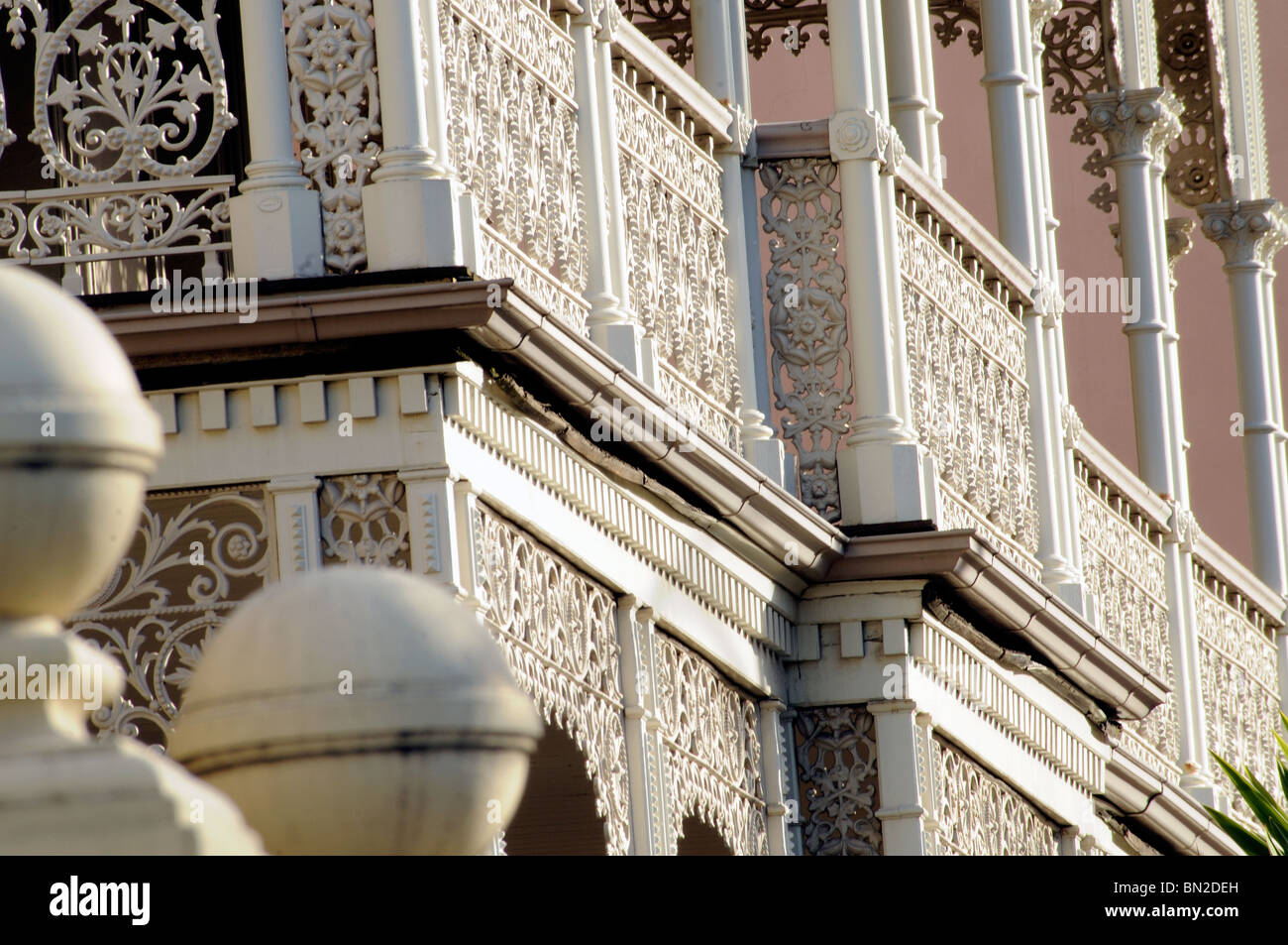 house with cast iron lacework in East Melbourne, Melbourne, Australia