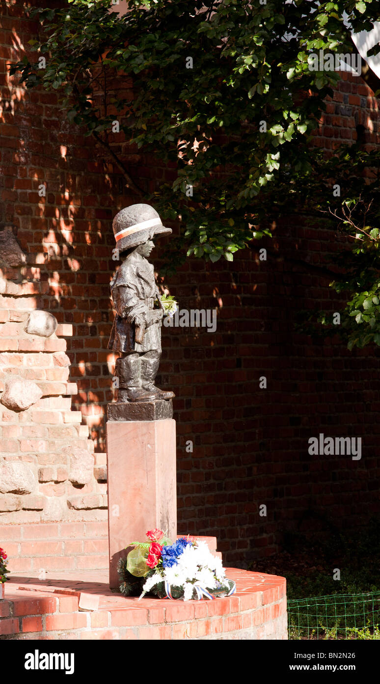 Statue at the Monument to the Little Insurgent in Old Town Warsaw in