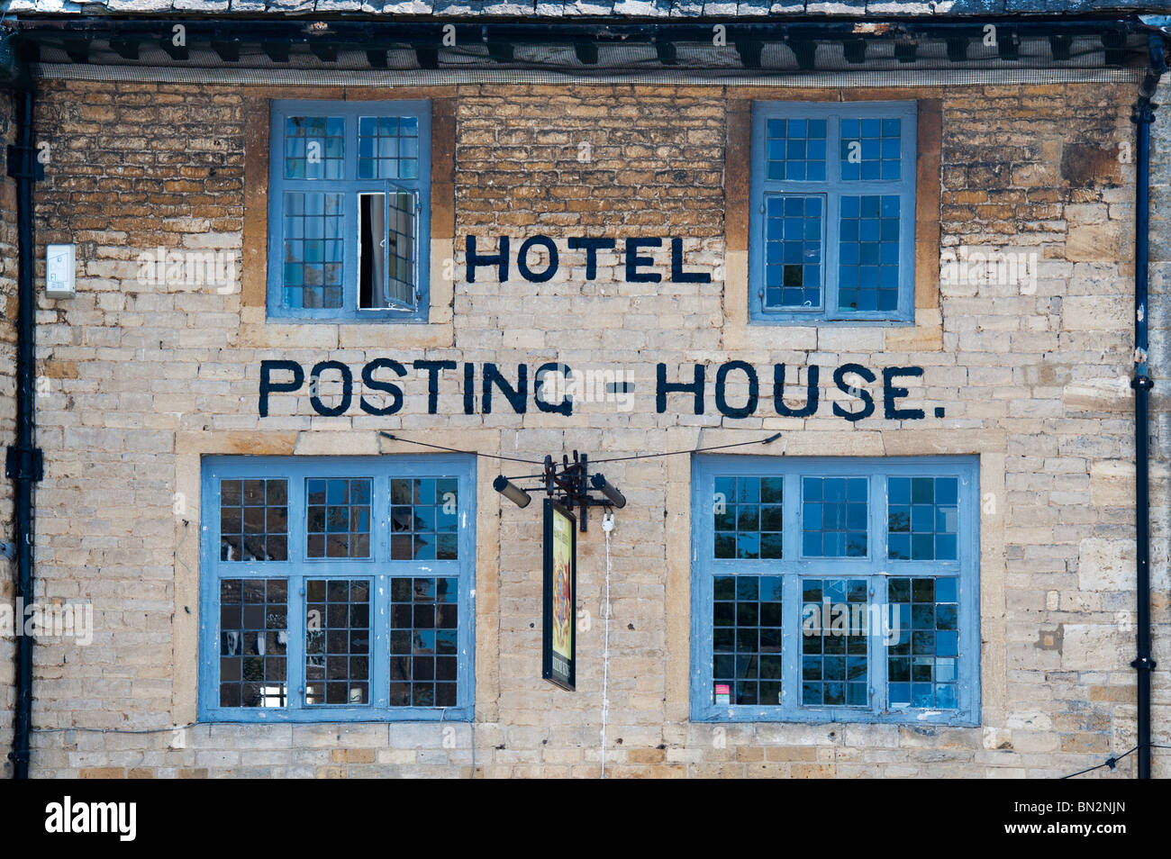 The Kings Arms and Posting house hotel, Stow on the Wold, Gloucestershire, Cotswolds, England Stock Photo
