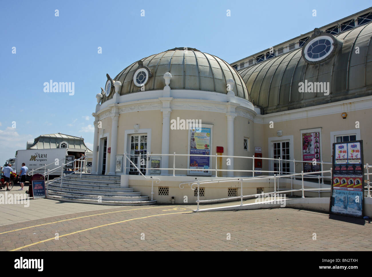 Pier entrance in Worthing, West Sussex, UK Stock Photo Alamy