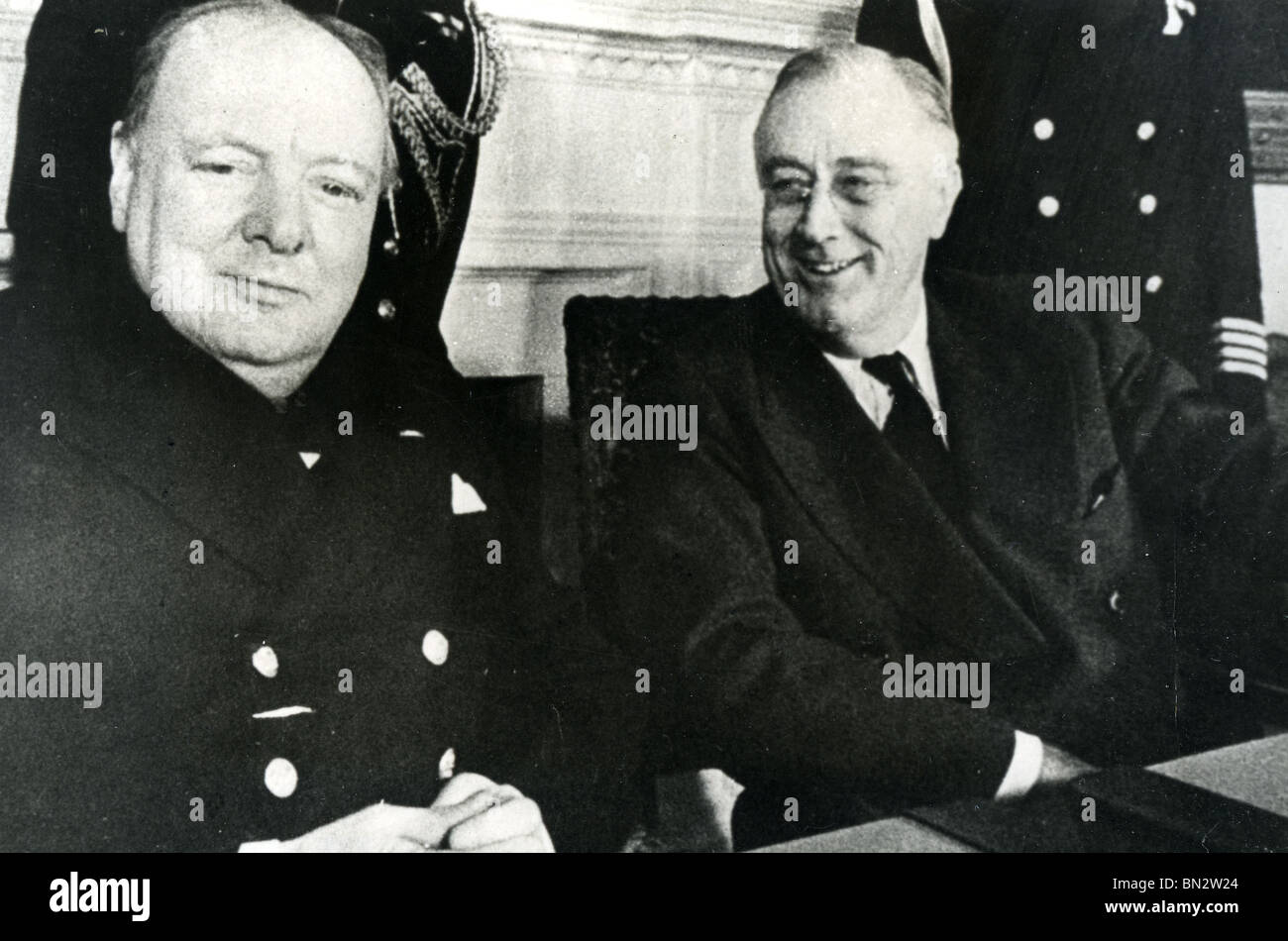 WINSTON CHURCHILL with US President Roosevelt Stock Photo