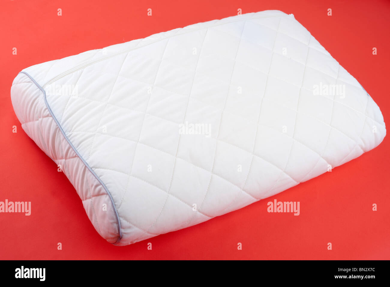 quilted cotton covered pillow Stock Photo