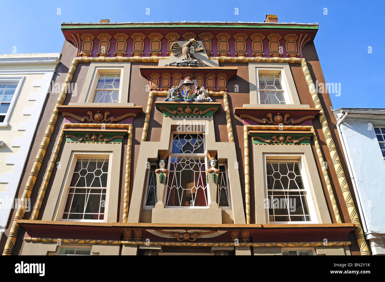 the egyptian house in penzance, cornwall, england, great britain Stock Photo