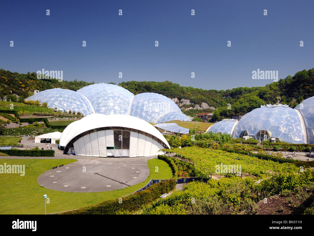 Bubble Domes of The Eden Project Stock Photo